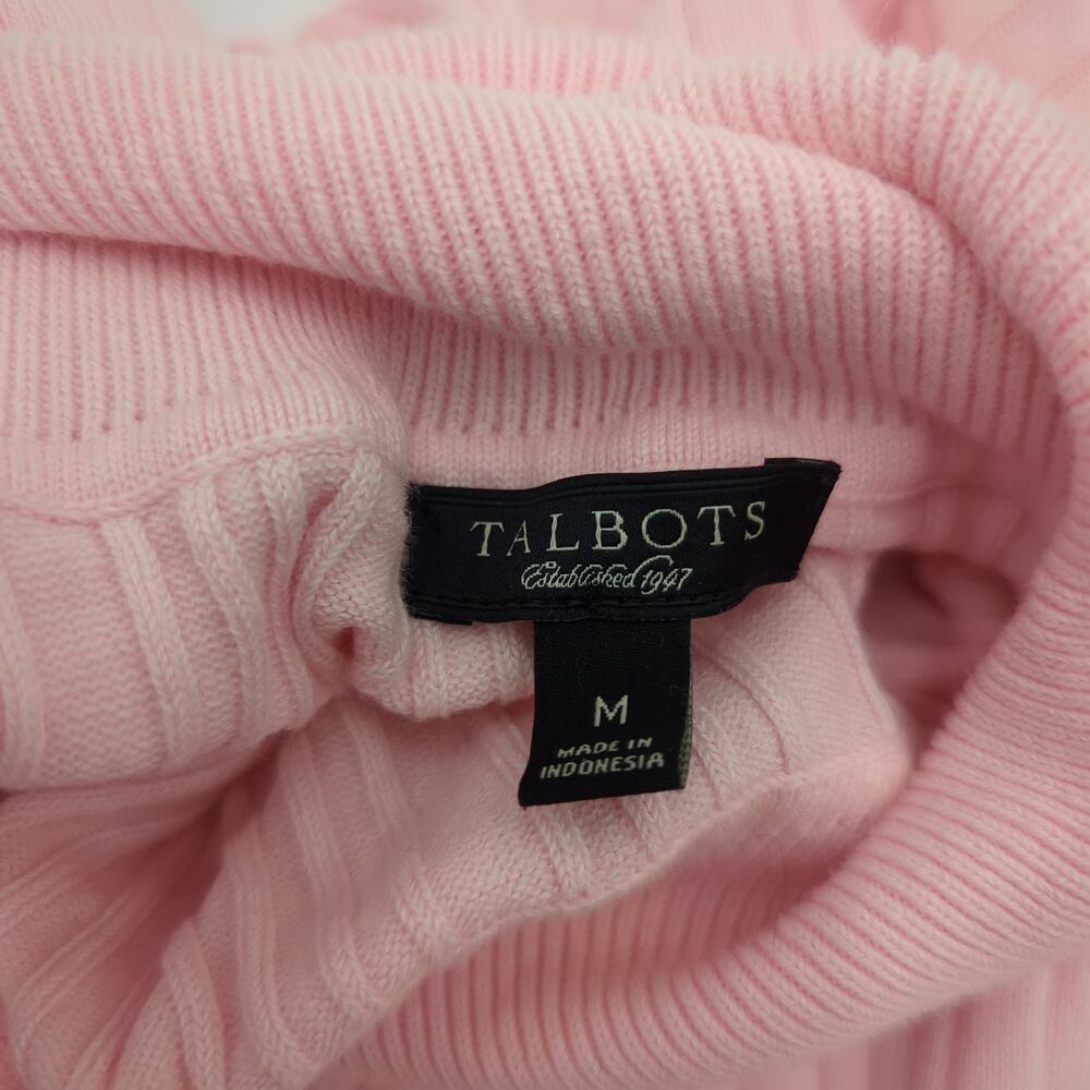 Talbots M Pink Ribbed Turtleneck Sweater - Picture 2 of 3